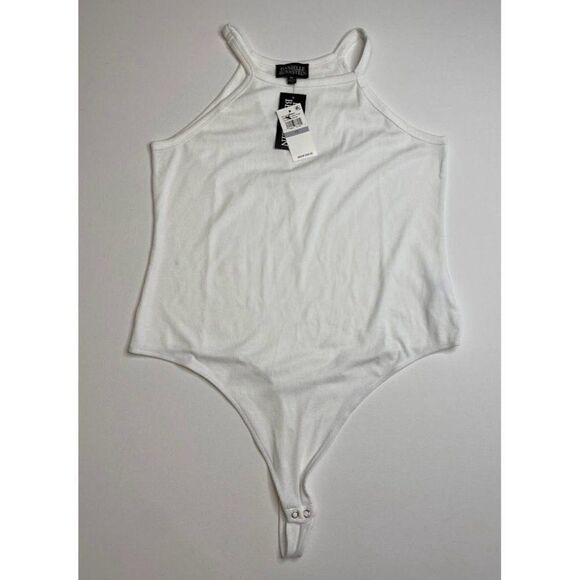 Danielle Bernstein Tank‎ Top Bodysuit Women's 1X White Soft Stretchy NEW - Picture 6 of 7